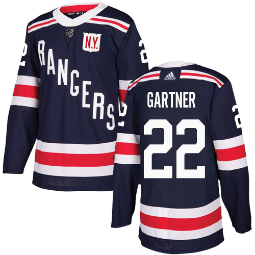 Adidas Rangers #22 Mike Gartner Navy Blue Authentic 2018 Winter Classic Stitched NHL Jersey - Click Image to Close